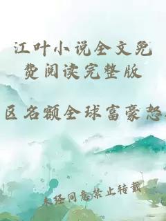 江葉小說全文免費閱讀完整版